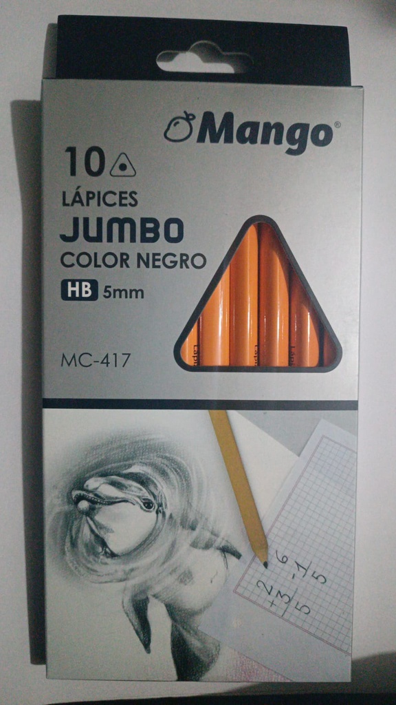 Lápiz Negro Jumbo Mango 10pcs