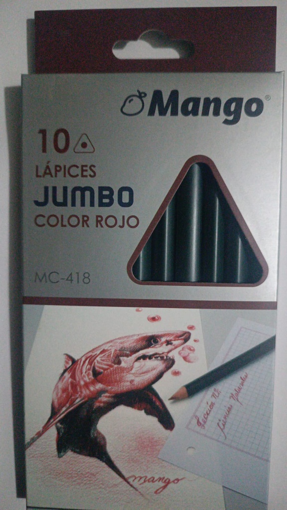 Lápiz Rojo Jumbo MANGO 10pcs