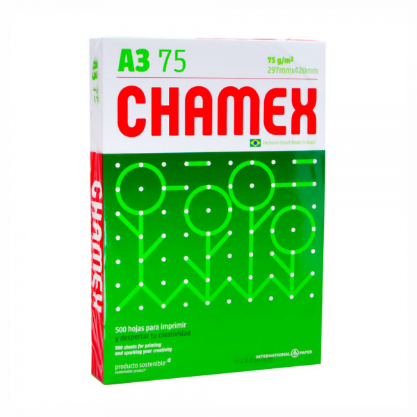 Papel Bond Chamex 75gr. Tamaño (A3) 500hjs.