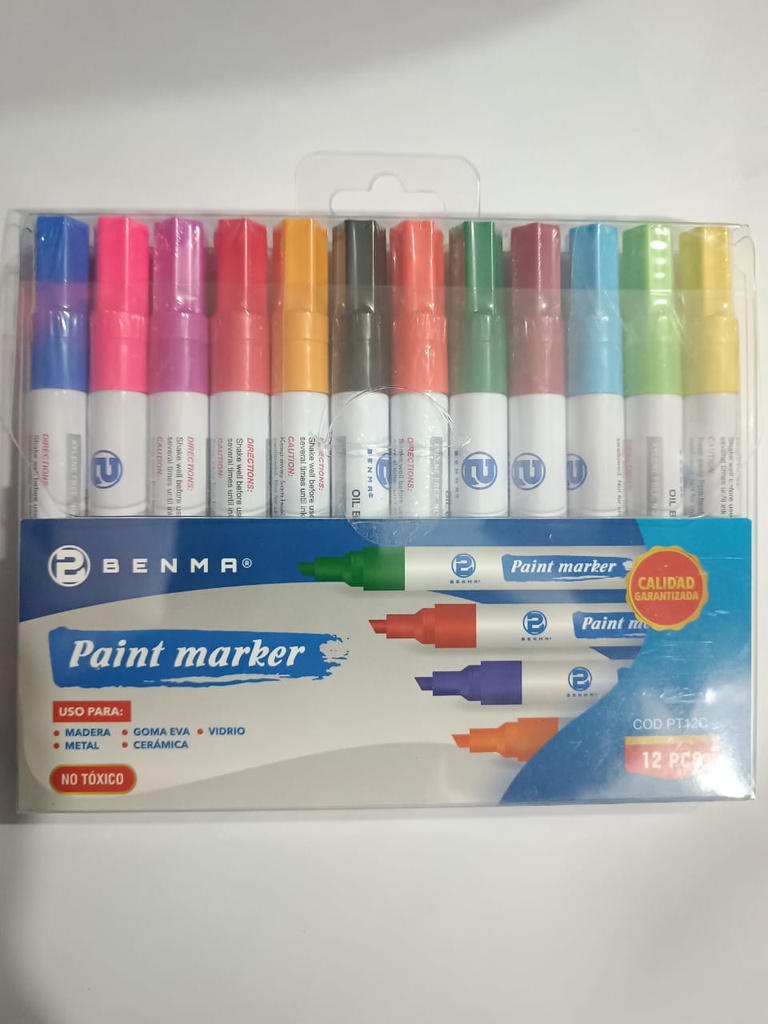 Marcador Paint Benma de 12 Colores
