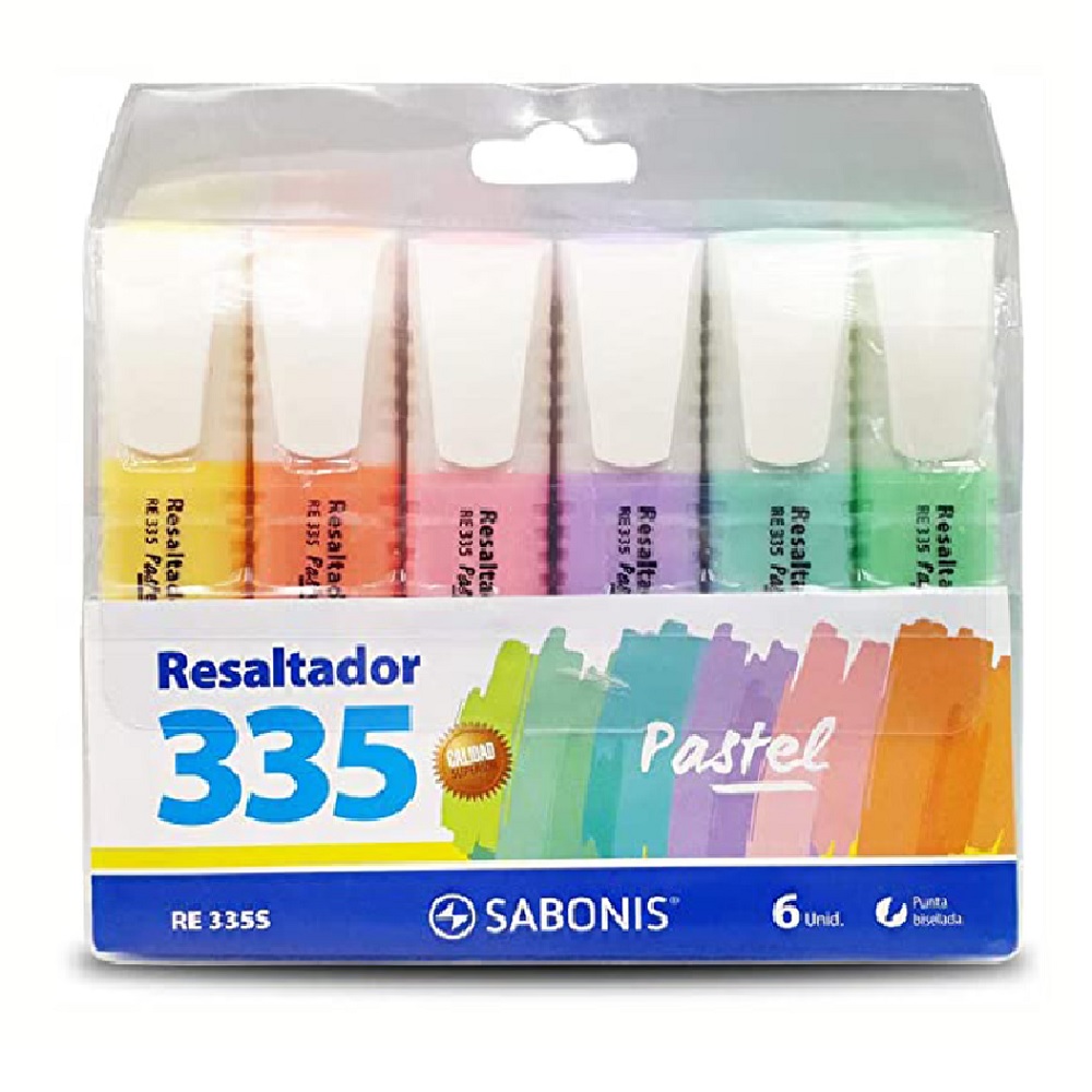 Resaltador  Sabonis Pastel Grande 6pcs