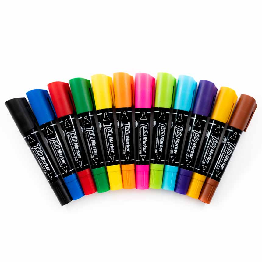 Marcador Permanente Benma Doble Punta de 12 Colores