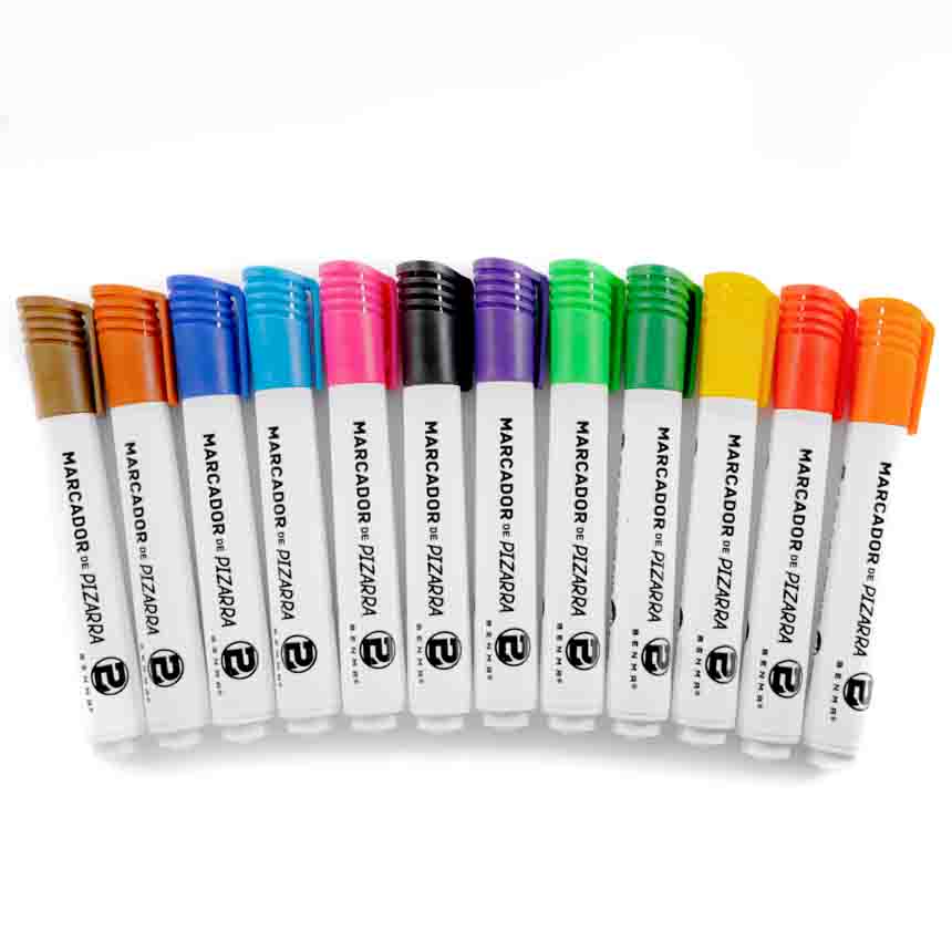 Marcador de Pizarra Acrica Benma de 12 Colores