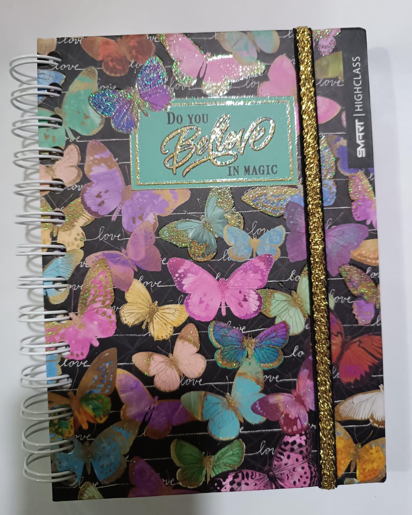 Libreta de anotacion tapa dura 14x18cm con liga Smart HORIZONTAL 130 hojas(PEQUEÑO)
