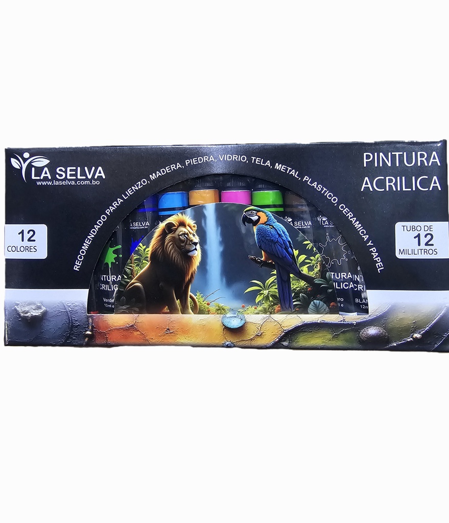 Pintura Acrilica de 12ml La Selva 12 colores