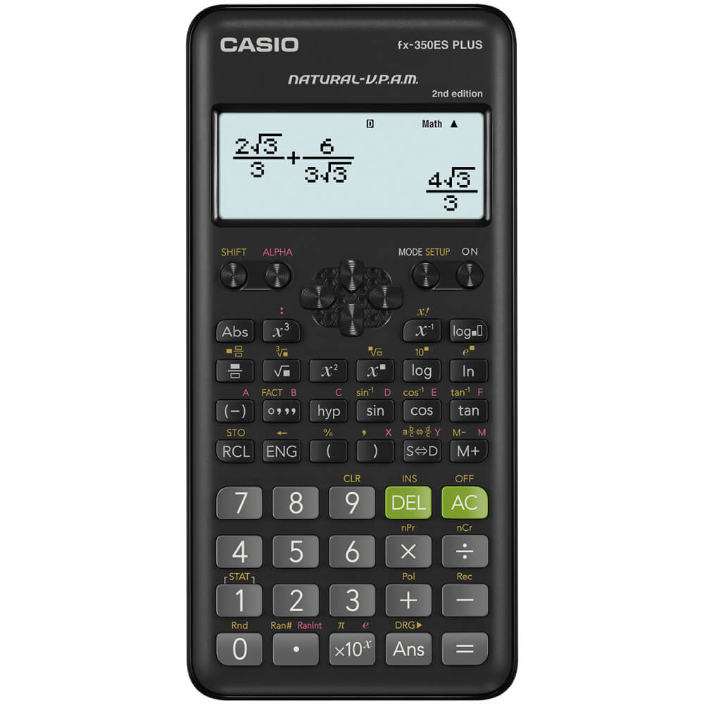 Calculadora Cientifica CASIO FX-350ES PLUS 252 funciones + pila de boton
