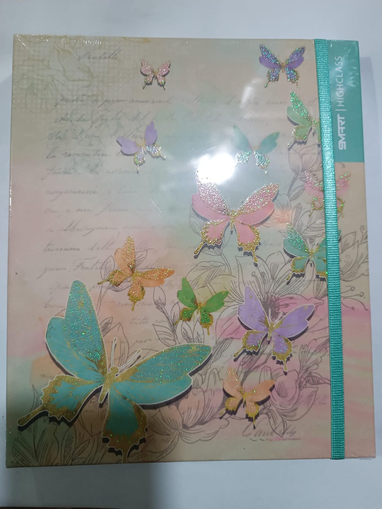 Cuaderno anillado tapa dura A5/medio oficio con liga Smart Book, con 5 separadores, sujetador de liga, 145 hojas MEDIANO