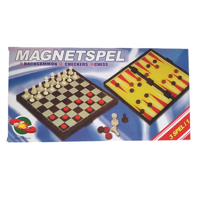 Ajedrez  mediano  3 en 1 caja rojo