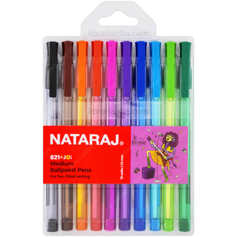 Boligrafo 621 Nataraj 10 Colores