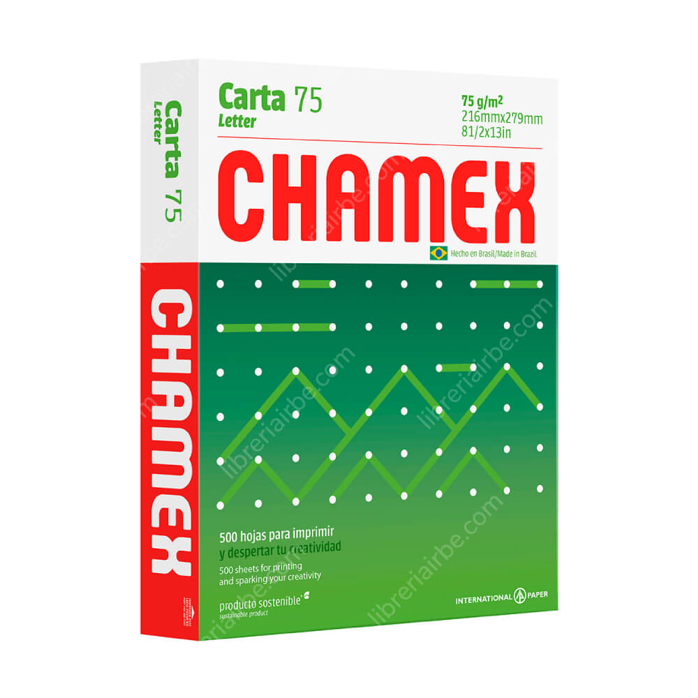 Papel Bond Chamex 75gr. Tamaño (Carta) 500hjs