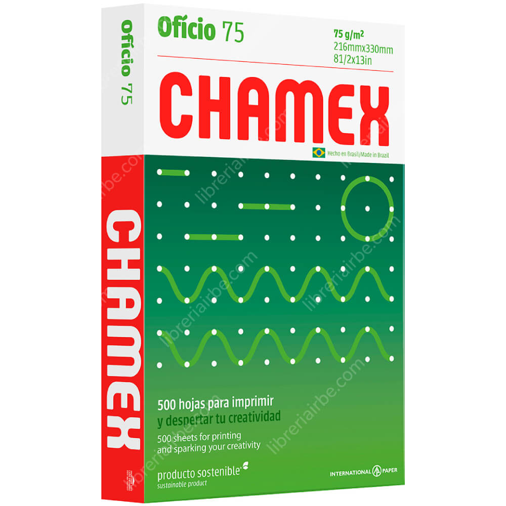 Papel Bond Chamex 75gr. Tamaño (Oficio) 500hjs.