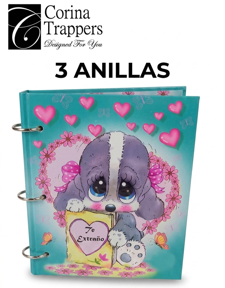 Cartapacio CARTA de 3 anillas Corina (Diseño)
