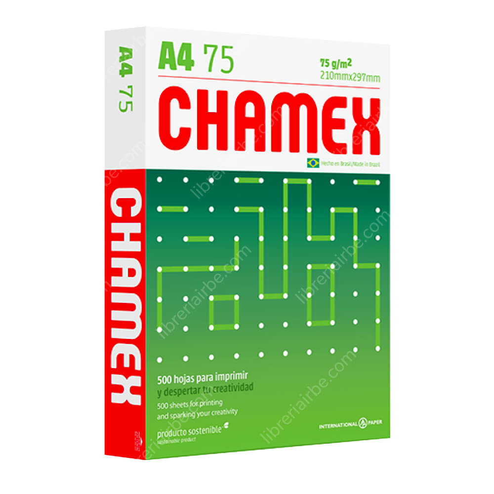 Papel Bond Chamex 75gr. Tamaño (A4) 500hjs