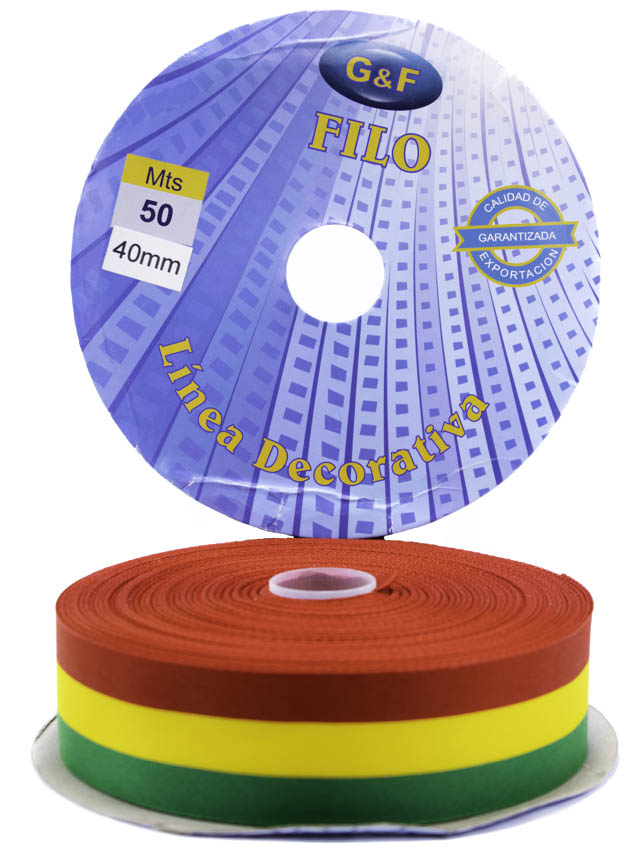 Cinta Tricolor para ESCARAPELA rollo 25mmx50m