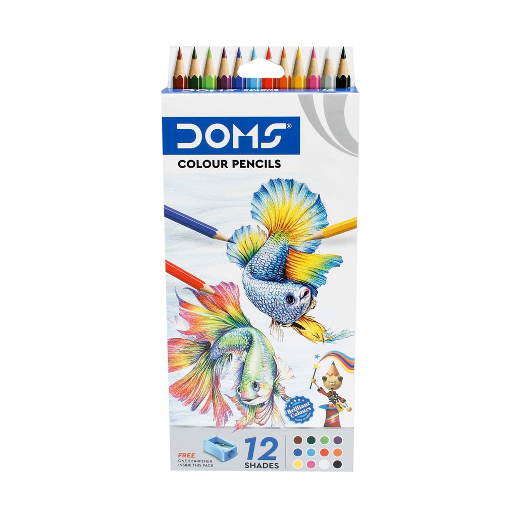 Color largo hexagonal DOMS 12 colores + 1 tajador