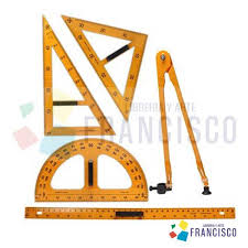 Estuche Geometrico Madera 5PCS