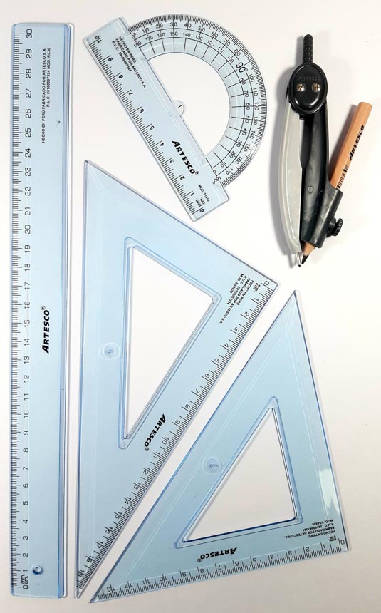 Estuche geometrico Artesco sin Compas 30cm