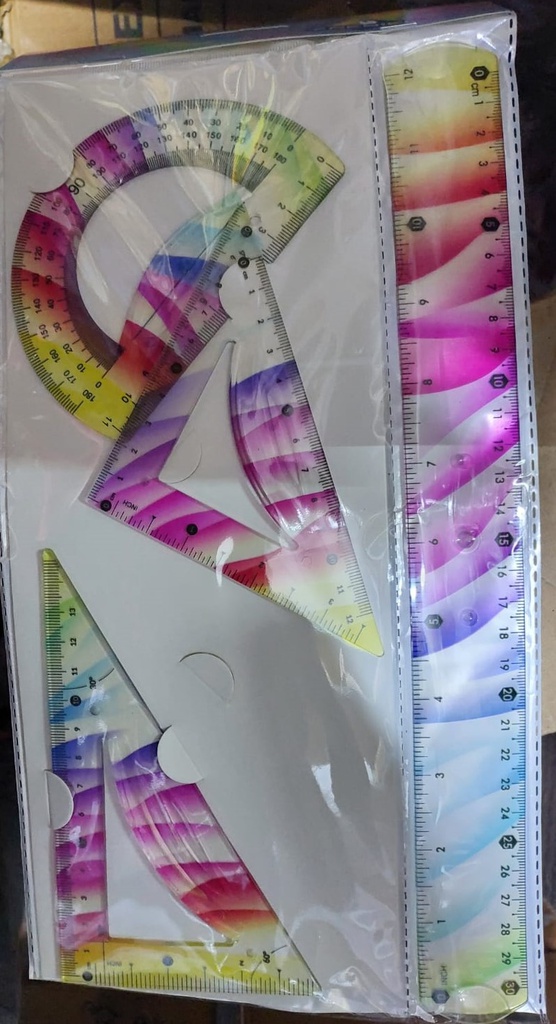 Estuche geometrico flexible arco iris FREBIEL 4PCS