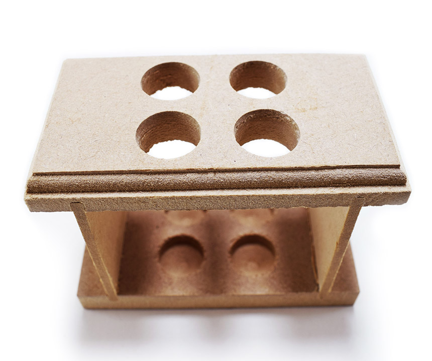 Gradilla para 4 tubos de ensayo