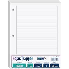 Hojas Traper ABC 200hojas  RAYADO 5 perforaciones