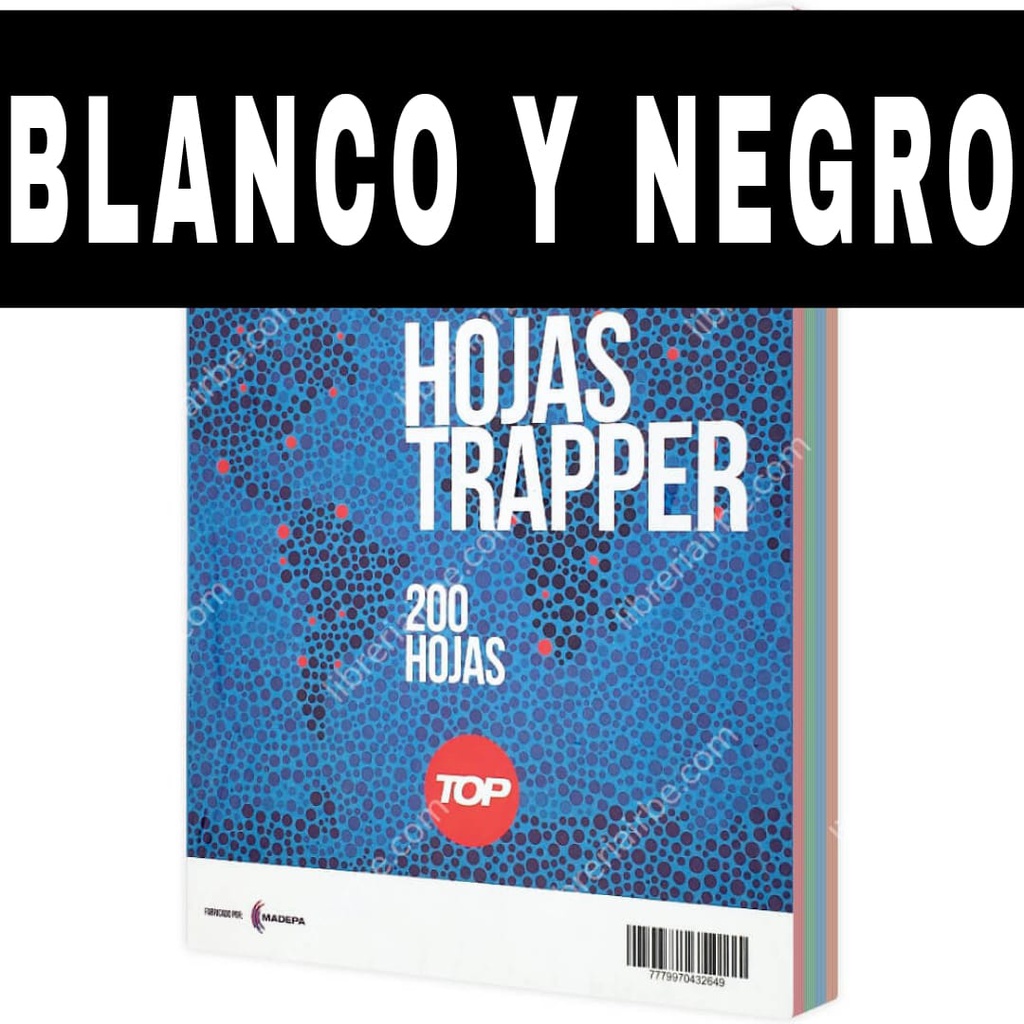 Hojas Traper TOP Blanco y Negro 200hjs