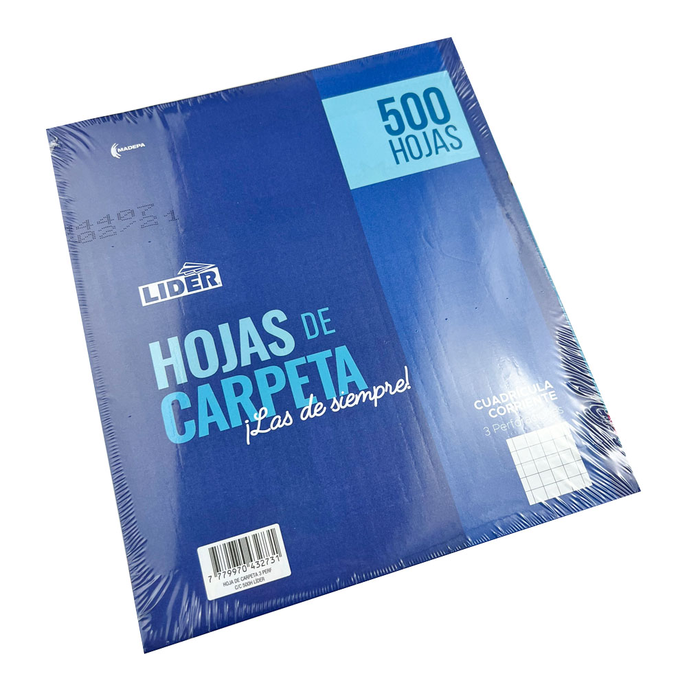 Hojas de Carpeta Lider Cuadro Normal 500hjs