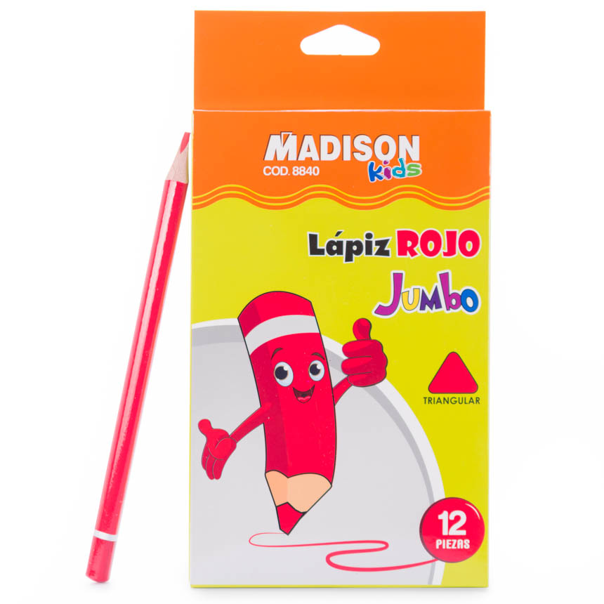 Lapiz Rojo Jumbo Madison 12PCS