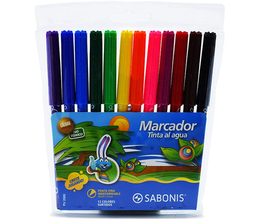 Marcador Escolar Sabonis 12 colores