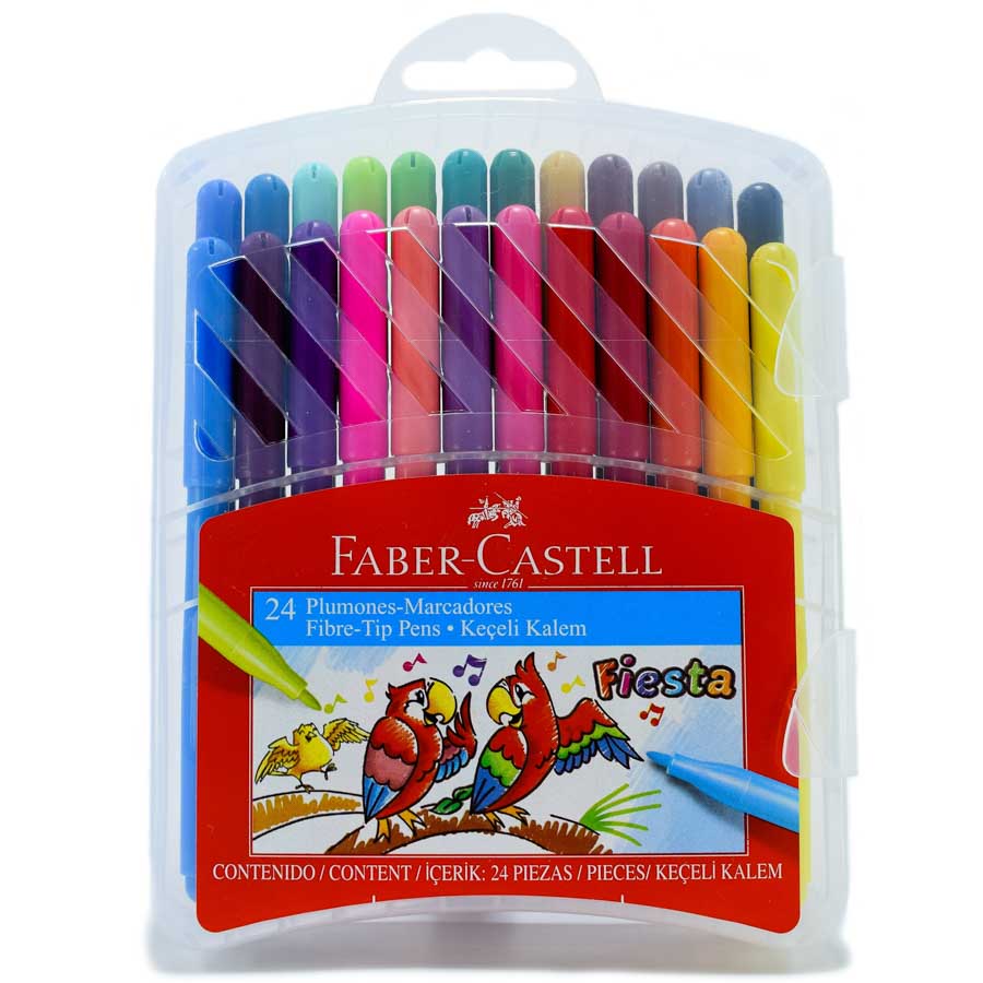 Marcador Fiesta RIGIDO Faber Castell 24 Colores
