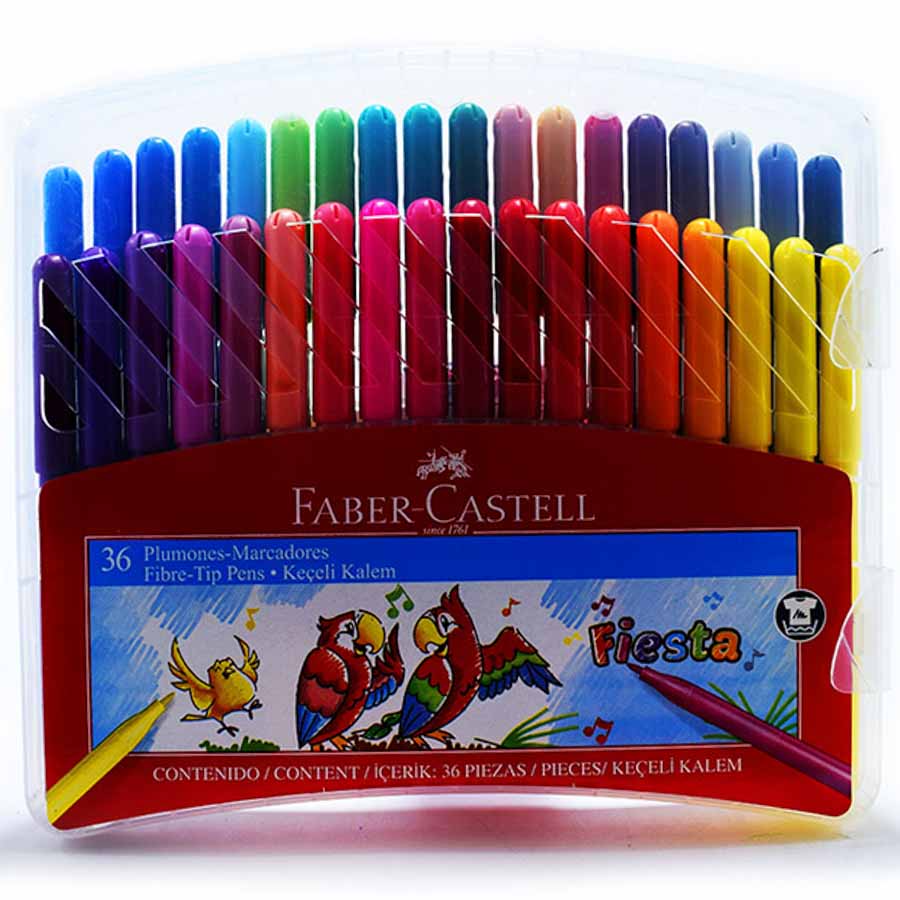 Marcador Fiesta RIGIDO Faber Castell 36 Colores