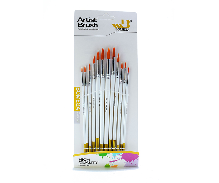 Pincel Blanco REDONDO en set #1-12 12pcs