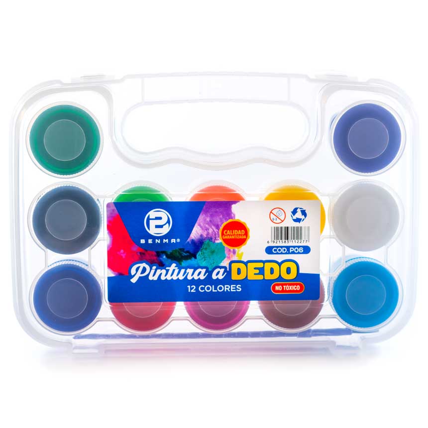Pintura al Dedo Benma 12 colores en Estuche RIGIDO 30ml (NUEVO)