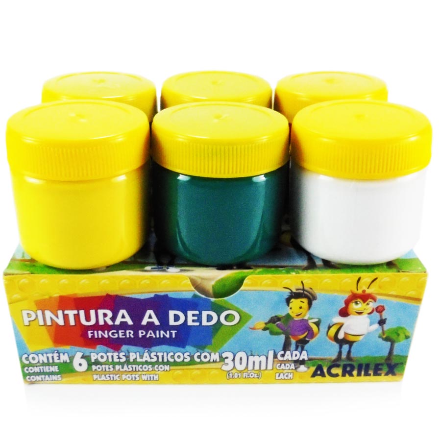 Pintura al Dedo PEQUEÑO Acrilex 6 col. 15ml