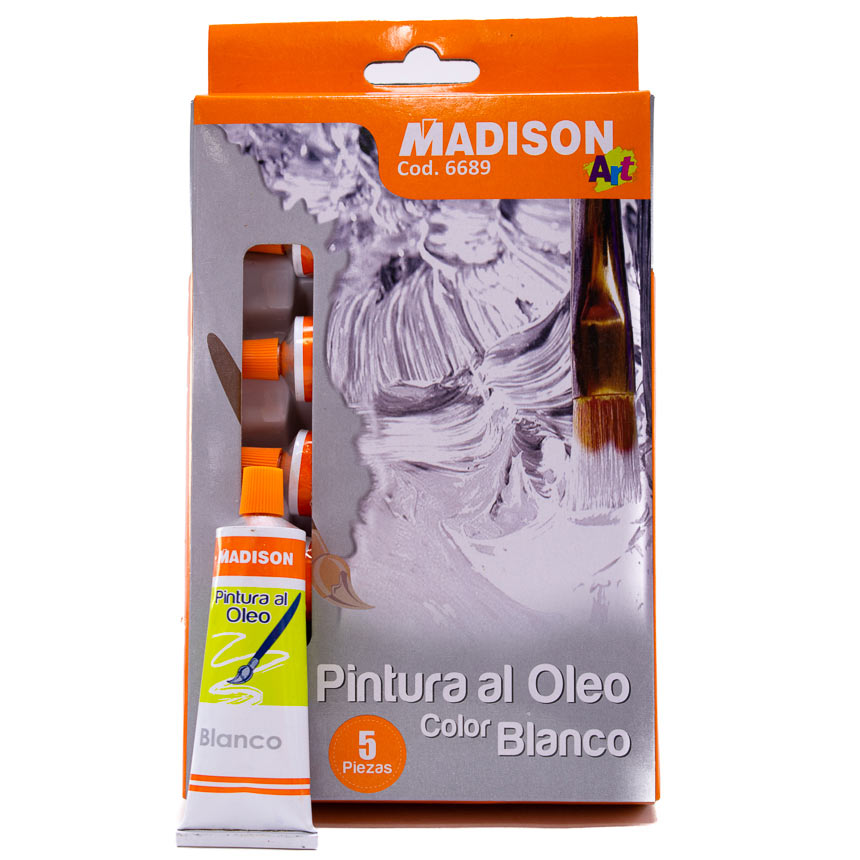 Pintura Oleo Madison Blanco 5pcs