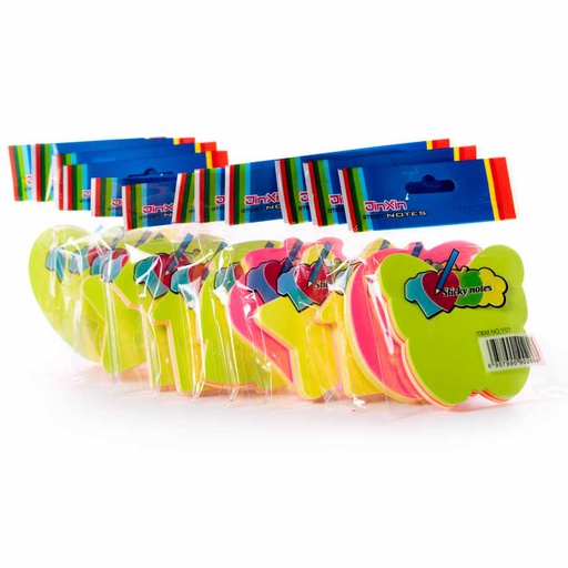 Taco de posit o nota adhesivas de FIGURAS de 4 Colores 7.6x7.6cm