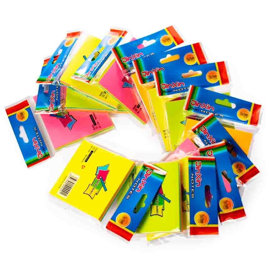 Taco de posit o nota adhesiva de 5 Colores CUADRADO surtido 7.6