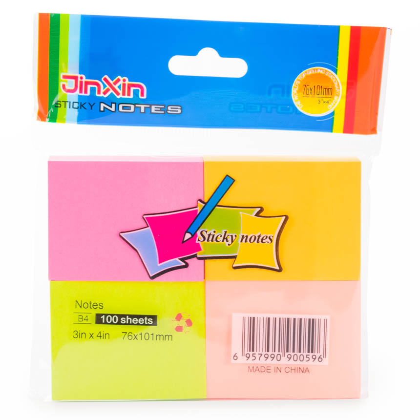 Taco de posit o nota adhesiva de Colores Divididos en 4 7.5x10.1cm