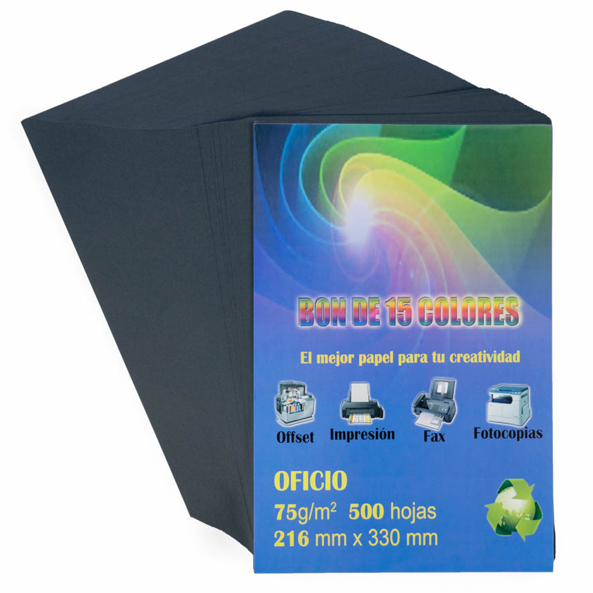 Papel Bond de Colores ENTEROS OFICIO 500Hjs