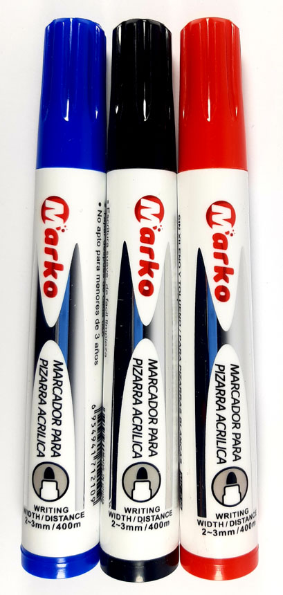 Marcador Acrilico / Pizarra Marko 12PCS