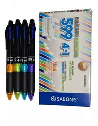 [FB599] Bolígrafo de 4 colores Sabonis 12PCS