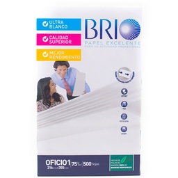 [PJ-BRIO-OFI75] Papel Bond Brio 75gr. Tamaño (Oficio) 500hjs