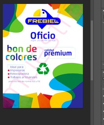 [B15-OF] Papel Bond Frebiel de 15 colores 75gr. Tamaño (OFICIO) 500hjs.