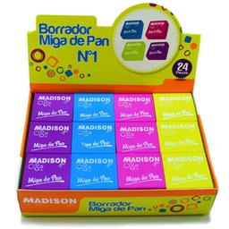 [7222] Borrador Colores Miga de Pan Madison Nro1 24Pcs