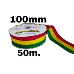 [CIN-TRI-ROLL-100X50] Cinta Tricolor Boliviana en ROLLO 100mmx50m