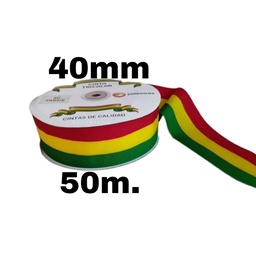 [CTB-40X50] Cinta Tricolor Boliviana en ROLLO 40mmx50m