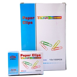 [DL733] Clips Metalico color 33mm, 10x100pcs
