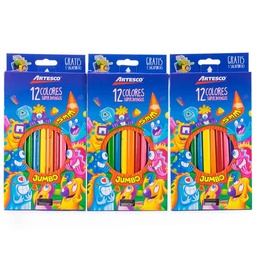 [16311002] Color largo JUMBO mina de 5mm Artesco 12 Colores