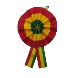 [ESC-10CM] Escarapela borde dorado Tricolor DIAMETRO 8CM,