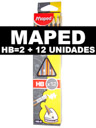 [851721] Lapiz Negro grafito PEPs MAPED c/goma HB 12PCS