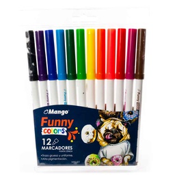 [MM-601] Marcador Escolar Mango de 12 Colores